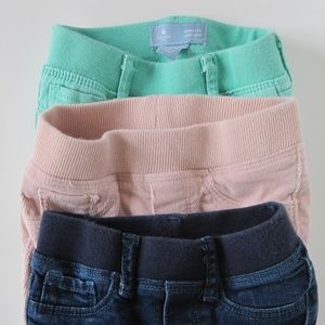 FINAL DAY - 3 Baby Gap Jeggings Pink Aqua Jeans